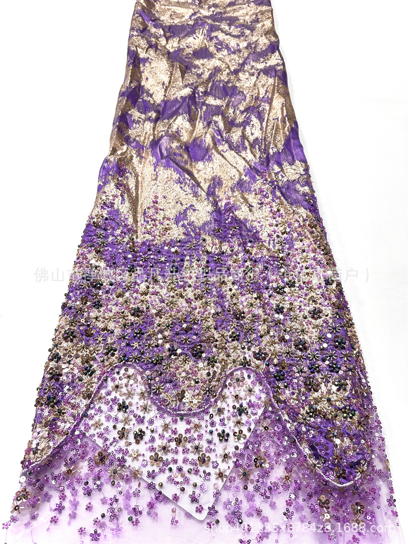 Fabrica directa de cuentas Jacquard tela de encaje Gaoding ropa de moda de cena de fiesta tela de baile