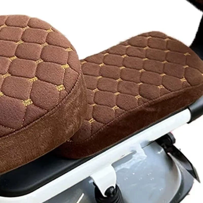 fleece-lined Thickened Yadi Emma Electric — Electric car cushion - brown-rear-seat-cover