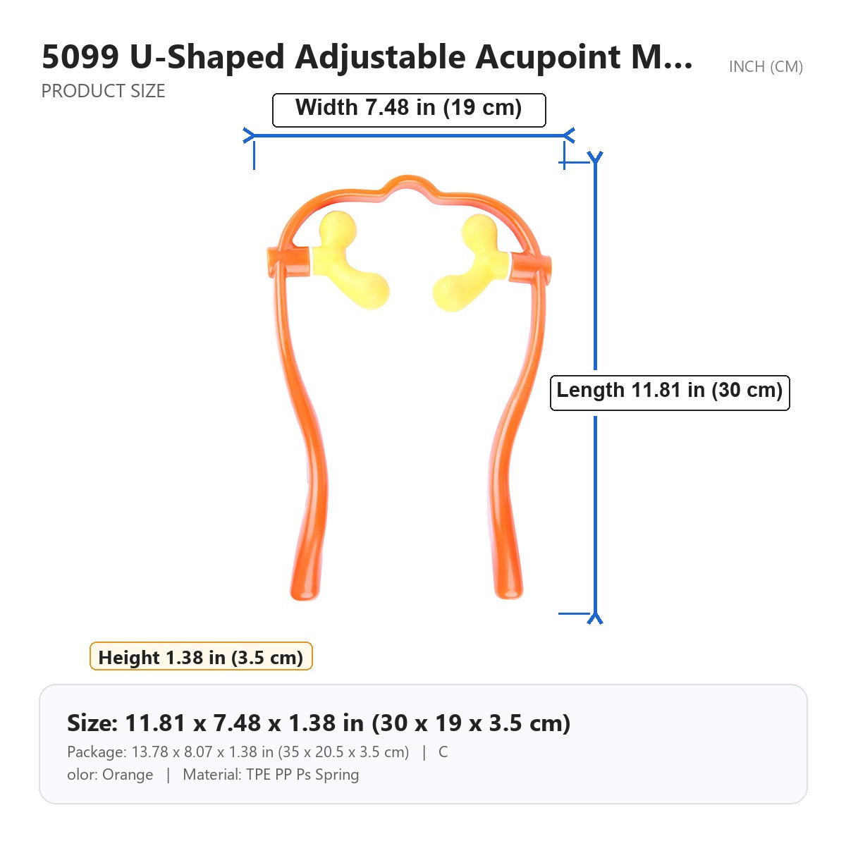 Masajeador Cervical Manual en Forma de U de Plástico para Relajación de Cuello y Hombros