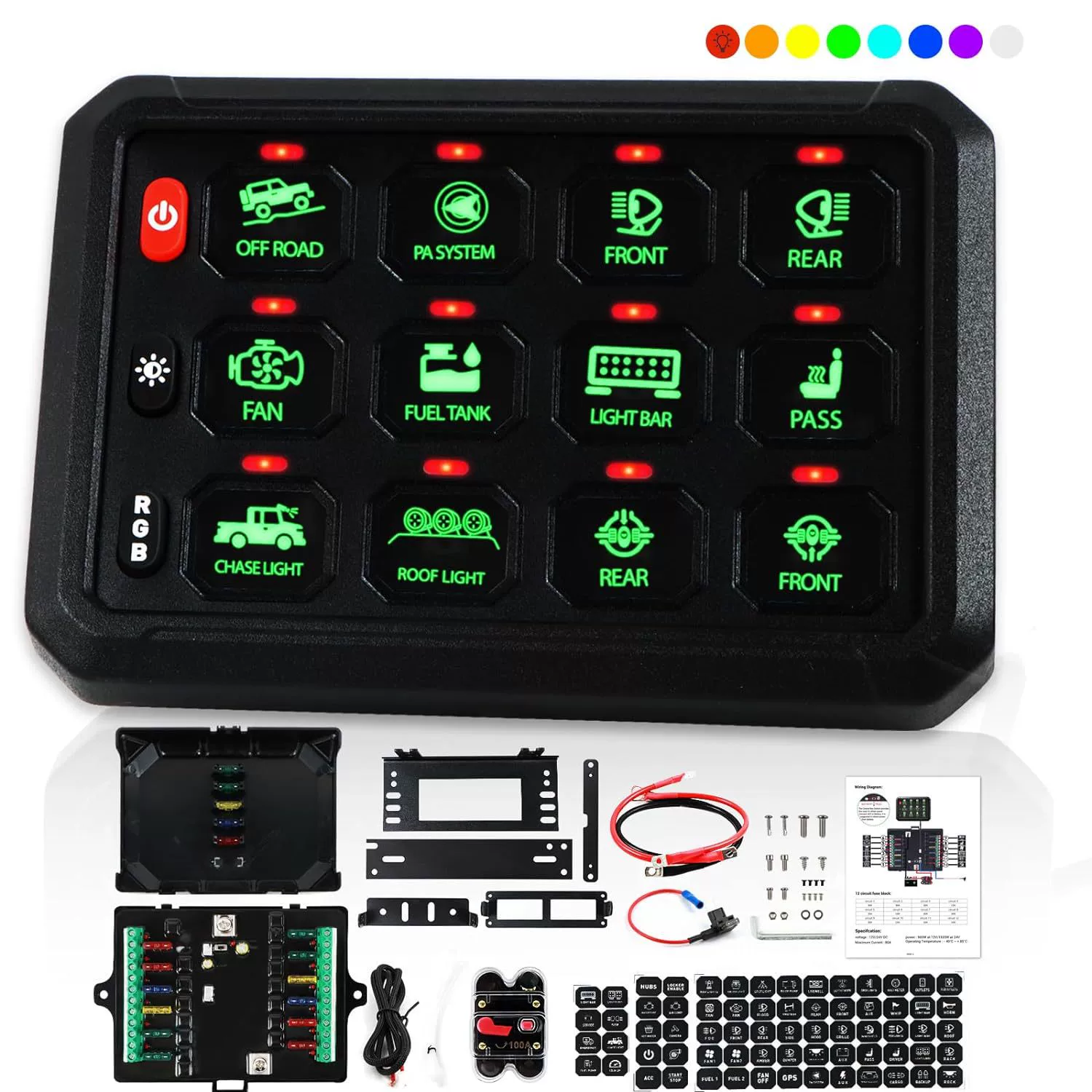 12 кнопок 8 сенсорный переключатель Панель RV внедорожник яхта модифицируемый затемнитель Bluetooth беспроводной сенсорный переключатель