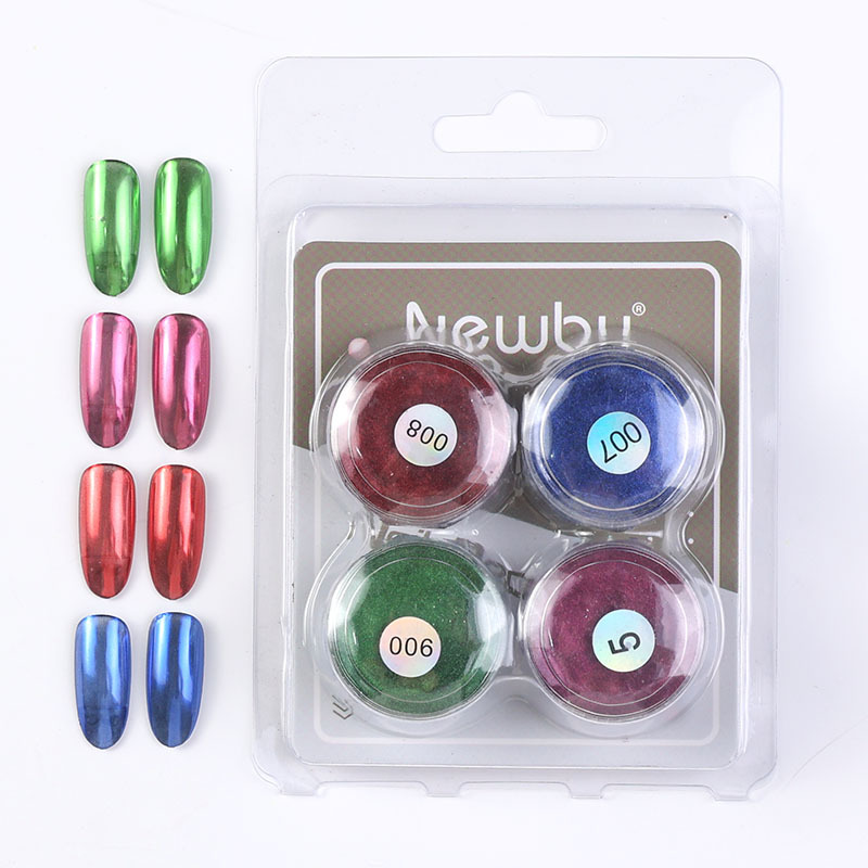 2023 manicuría en línea explosión sólido espejo mágico polvo oro y plata manicuría especial pegamento de esmalte de uñas gancho polvo espejo borde