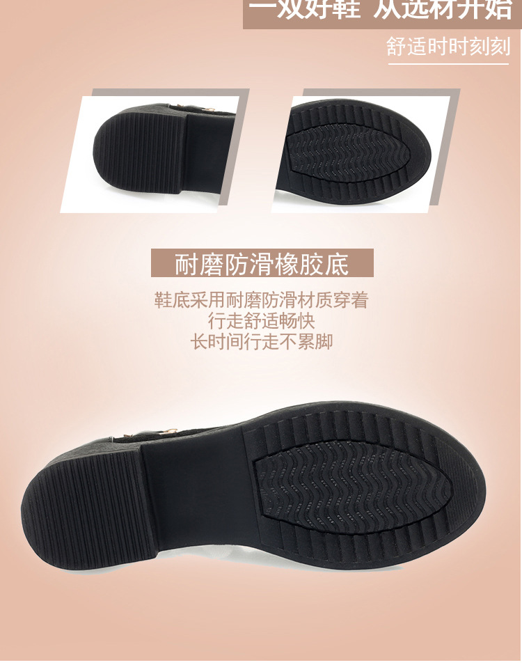 Boot lưới nữ đế thấp da thật mũi hở gót thấp kiểu dáng thoáng mát — màu đen chi tiết 8