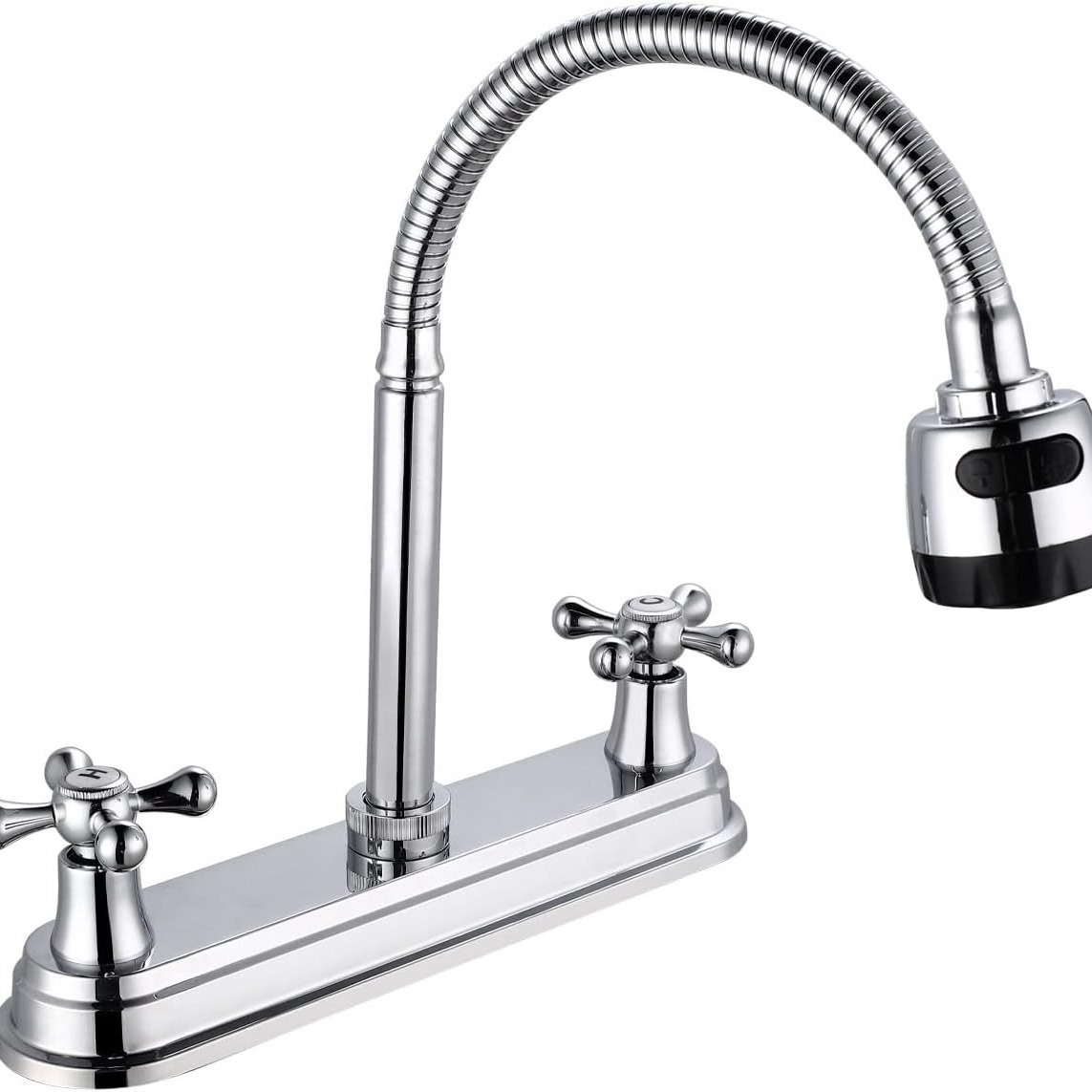 En stock transfronteriza de América del Sur grifo de agua caliente y fría pieza de cerámica doble interfaz de plástico grifo de la cocina a prueba de salpicaduras