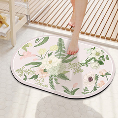 新款小清新浴室加厚吸水地墊 廁所衛浴速干腳墊衛生間門口防滑墊