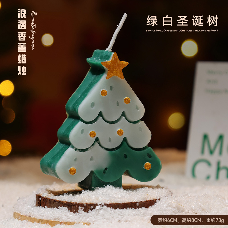 クリスマス装飾香りキャンドルギフトボックスクリスマスツリー雪だるま高齢者寝室ホームクリエイティブクリスマスギフト|undefined