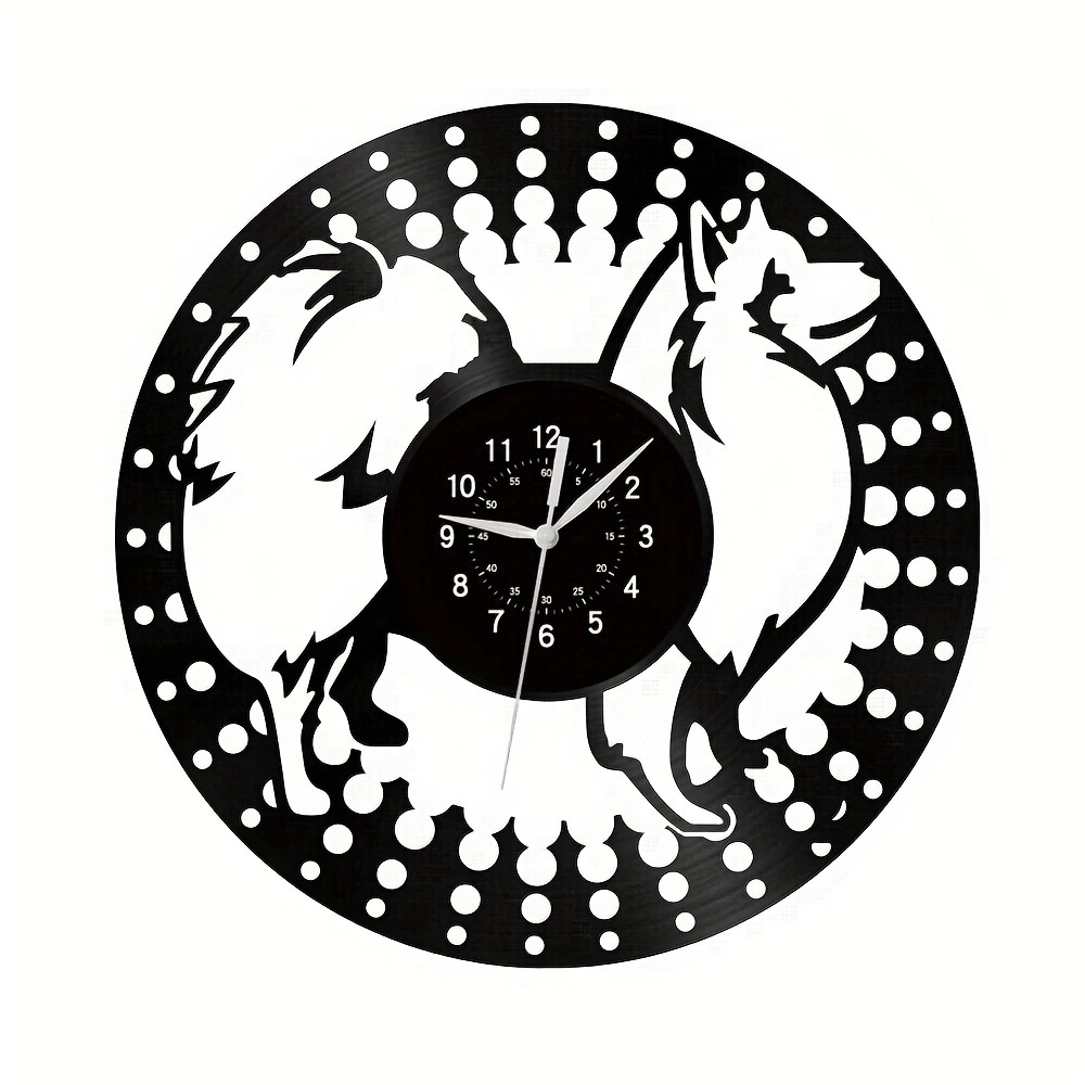 Vinilo creativo vintage arte decorativo lindo gato Reloj de pared moda dormitorio decoración hogar Reloj de pared