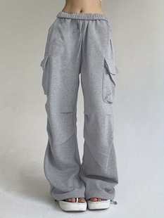 2025 Cross-Border New European and American Women's High-Waisted Loose Casual Polyester Trousers Cross-Border Dropshipping