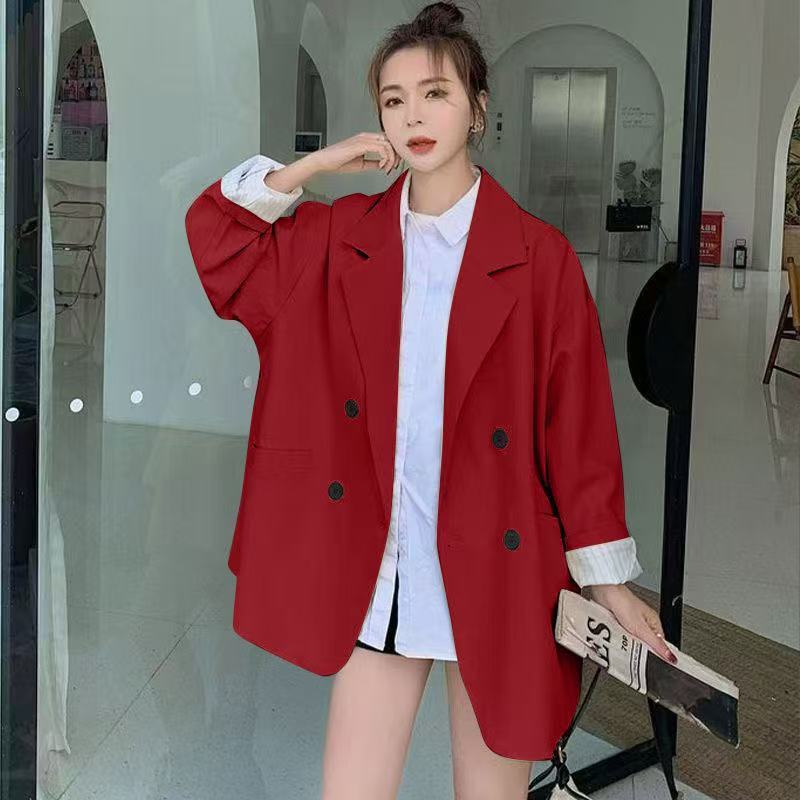 小西装外套女2025春春秋新款时尚韩版气质宽松学院风西服女上衣潮|undefined
