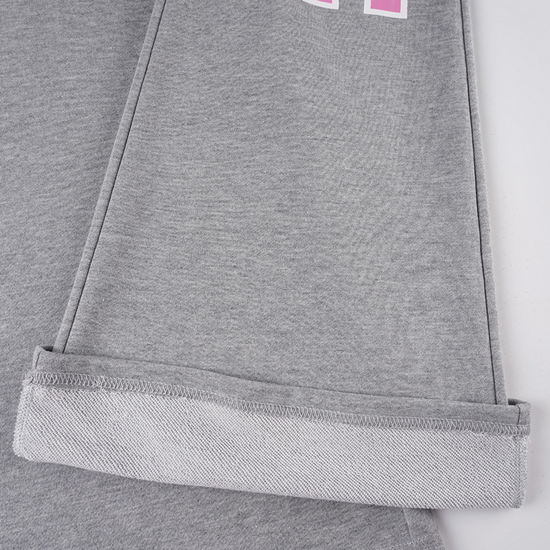 American Style Simple Letter Heart Print Loose Tie Casual For Women Early Autumn Versatile Sports Draped Sweatshirt Long_voghion.com