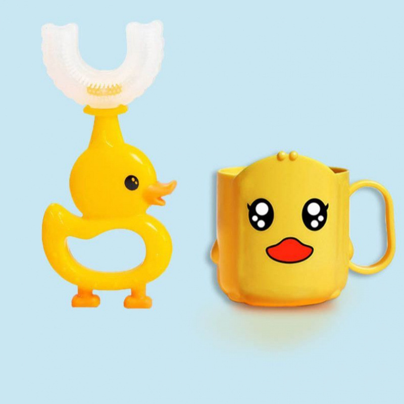 & ベビーソフト毛乳歯ブラシ 0-3 シリコーンマニュアルかわいい子供用歯ブラシ幼児 1-3 歳 U 字型歯ブラシ|undefined