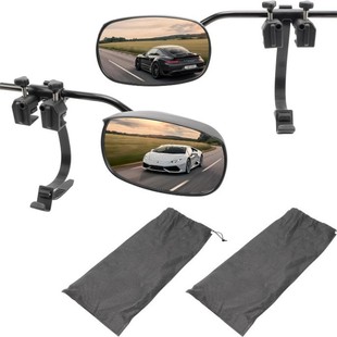 Cross-Border Rain-Proof Eyebrow Extension Wide-Angle Rearview Mirror with Metal Bracket and Adjustable Angle Leather Rearview Mirror