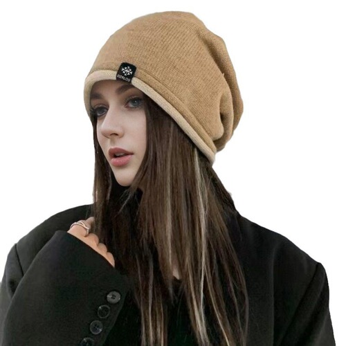 Autumn and winter new versatile ear protection pile cold Baotou woolen hat women's cashmere hat large head circumference knitted fashion