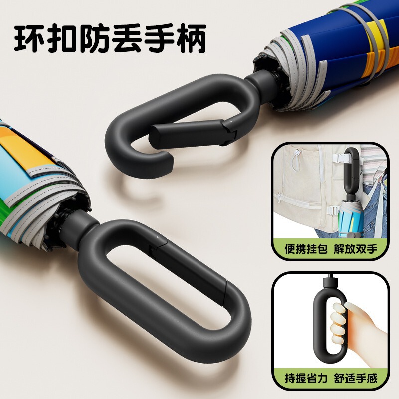 Automatic Umbrella Ring Buckle Handle Cartoon Kidsren's Umbrella Boys and Girls Sunshade Primary School Students Special Foldableing Umbrella New Style