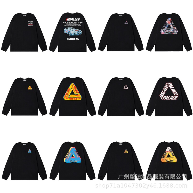 New Autumn and Winter Street Fashion Brand Palace Triangular Print Round Neck Sweatshirt for Men and Women Loose Casual Cotton Top