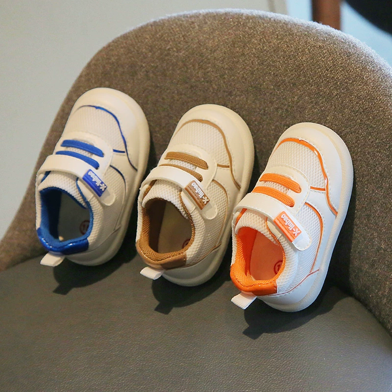 Xiaoxiubao 1-2-3-летняя дышащая детская обувь с двойной сеткой, нескользящая Мягкая подошва для мальчиков и девочек, весенние и осенние белые туфли для малышей на мягкой подошве