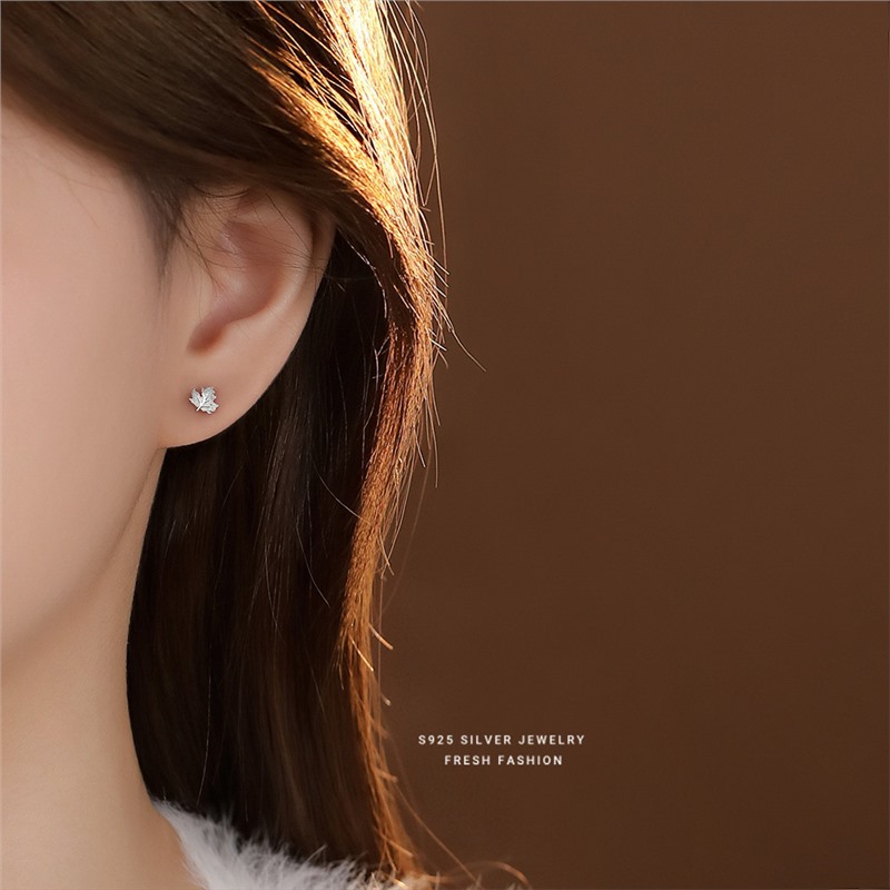Ahornblatt Ohrstecker Silber China-chic Elegantes Schmuckdesign_voghion.com