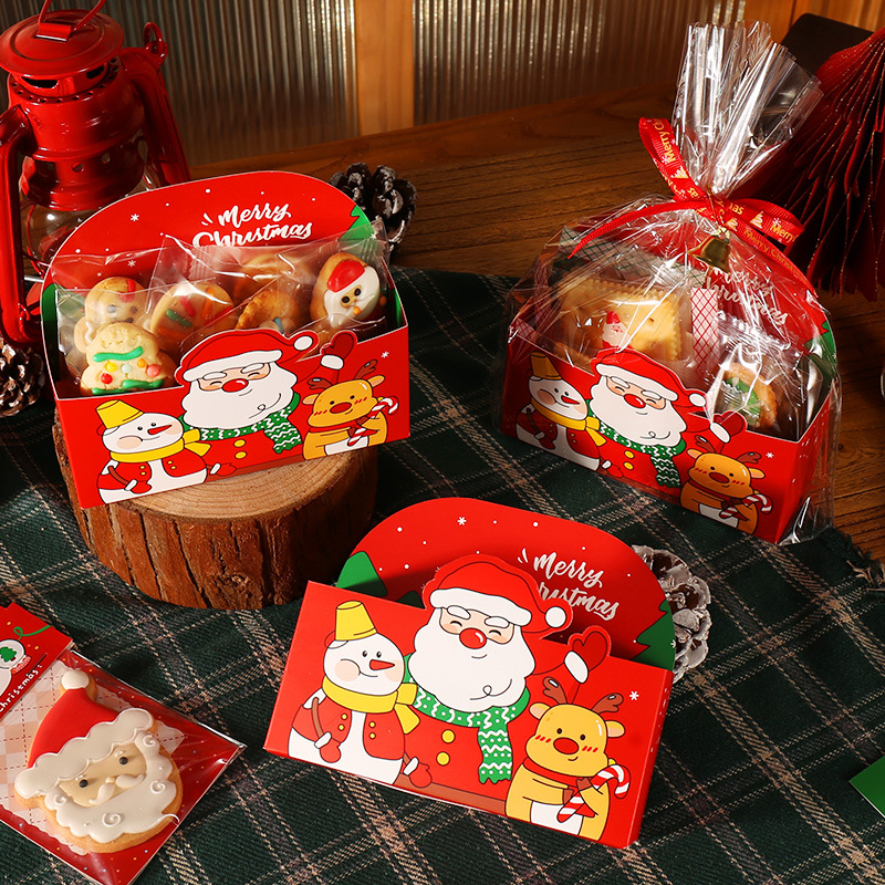 2023新款圣诞节糖霜饼干袋牛轧糖雪花酥手工diy糖果自立包装袋子