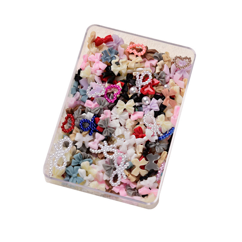 9,9 yuanes en línea popular clavo ciego caja de la joyería Aurora arco de dibujos animados oso joyería perla rhinestone Accesorios