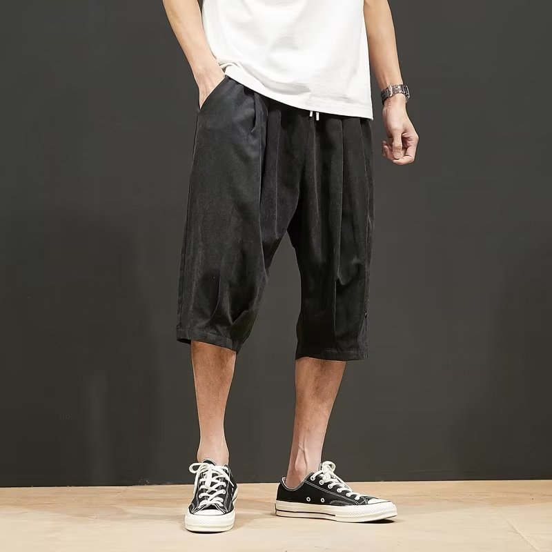 Summer Men's Shorts Casual Loose Fat Plus Size Cropped Sports plus size Trendy Brand Mid-length Pants for Men Summer