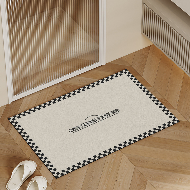 Nappa Leather Toilet Floor Mat Bathroom Door Toilet Non-Slip Absorbent Household Quick-Drying Floor Mat Nordic Simple Style