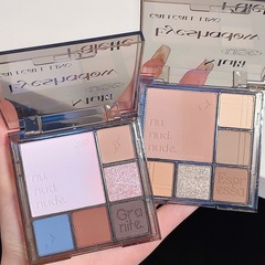 Gradient Comprehensive Eyeshadow Palette Gradient Blush Eyeshadow 6 Colors Versatile Multi-functional Eyeshadow Blush Combo for Women Everyday