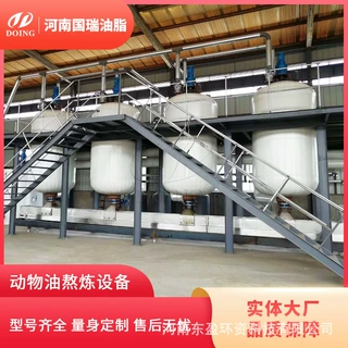 小型动物油脂炼油设备 国瑞定制鸡鸭油熬炼设备 出油率高残渣少