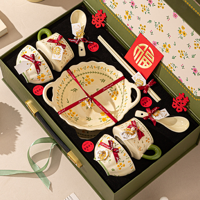 Tazos de cerámica de alto valor japonés, regalos de boda, platos de alta calidad, conjuntos de platos de cerámica, cajas de boda, conjuntos de platos de cerámica image 1
