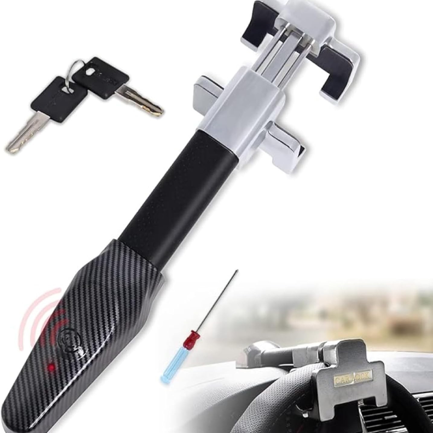 Bingkai Car Steering Wheel Anti-Theft Alarm Lock T-Type Lock (Car lock) - 426x113x116mm