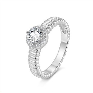 Aliexpress Cross-Border New 925 Sterling Silver Moissanite Ring Cross-Border Fashion Ring Manufacturer Wholesale