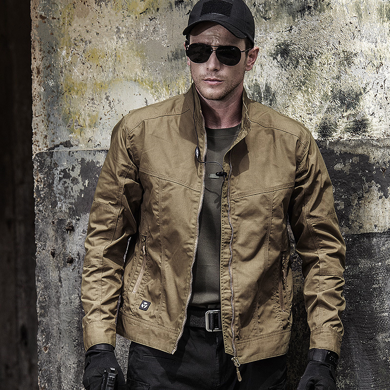 Snow Python Outdoor Tactical Jacket Stand Collar Work Jacket Men's Spring & Fall Training Uniform Windproof and Wear-Resistant Military Fan Jacket
