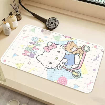 and restroom anti-fall suction cup | Avtomobil döşəmə paspasları - scooter-hello-kitty-square-suction-cup-mat-5080cm