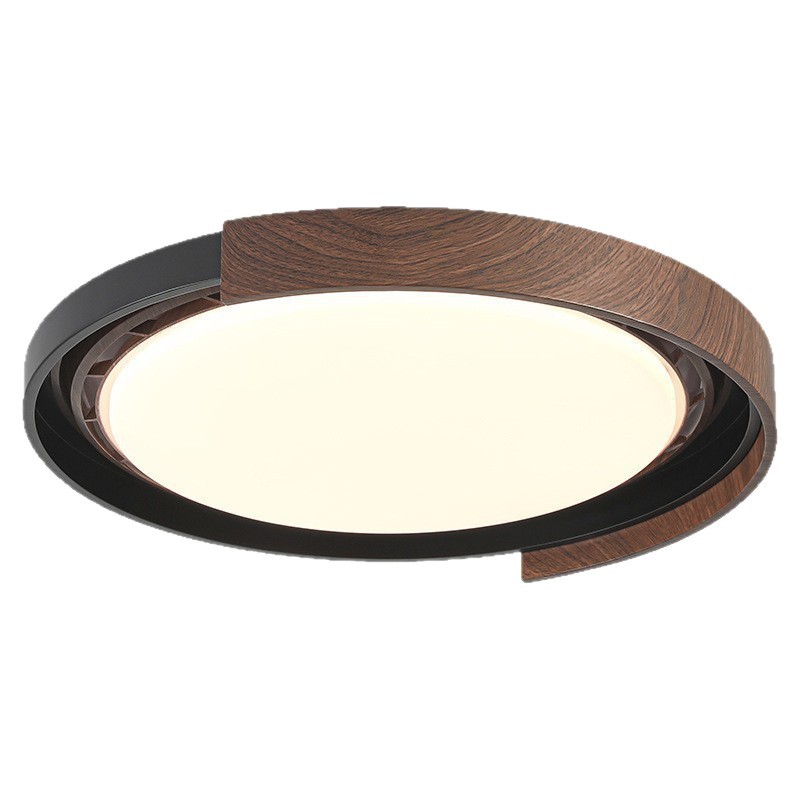 [Seleccionado cuidadosamente] Lámpara de ventilador sin hojas con grano de madera de nogal, lámpara de techo minimalista, lámpara de ventilador de techo de dormitorio principal invisible simple moderna