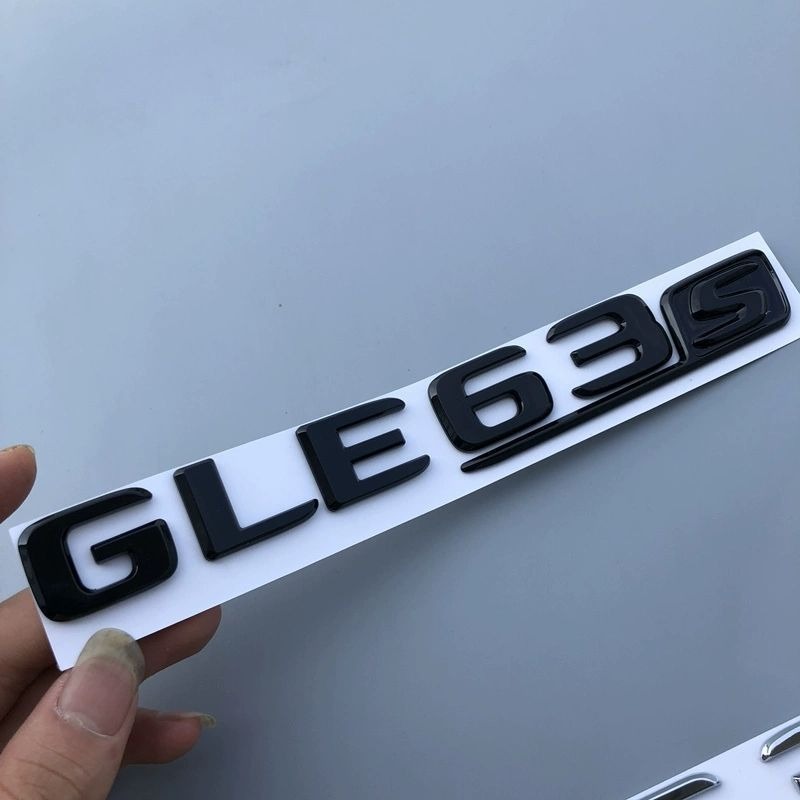 Suitable For New Mercedes-Benz C63S Car E63 Rear Tail Emblem GLE63 Modified GLC63 Logo Sticker Black_voghion.com