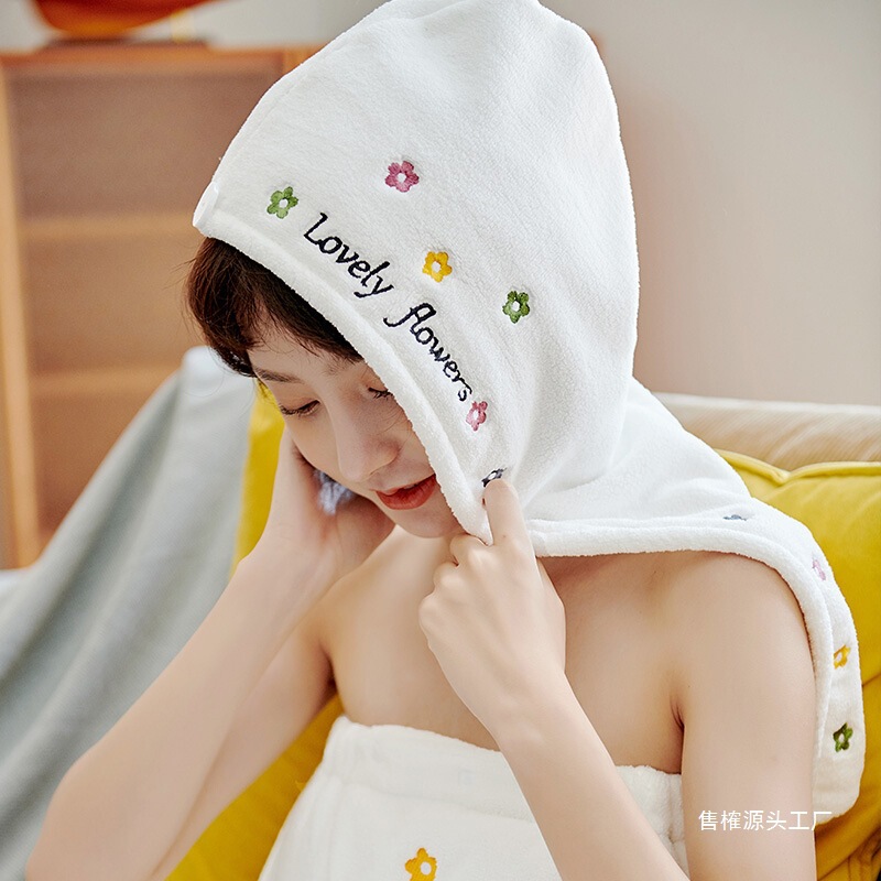 New Style Hair Drying Cap for Women, Absorbent Thick Coral Fleece Hair Towel, Student Popular Embroidered Bath Cap, Manufacturer E18 New Style Hair Drying Cap for Women, Absorbent Thick Coral Fleece Hair Towel, Student Popular Embroidered Bath Cap, Manufacturer E18