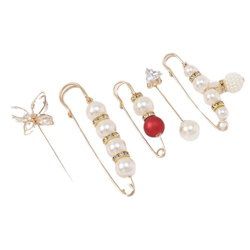 Pants waist tightening artifact, waist tightening pin to fix clothes, sweater brooch, women's accessories, pearl anti-exposure buckle pin wholesale