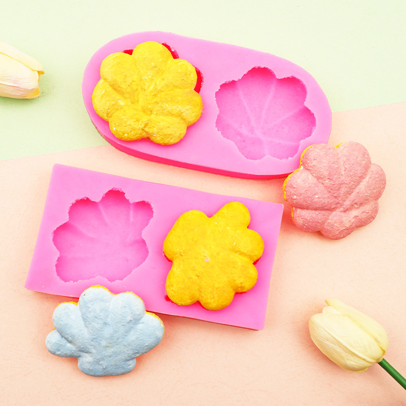 Simulación Shell molde de silicona DIY jabón hecho a mano aromaterapia vela pastel galleta hornear