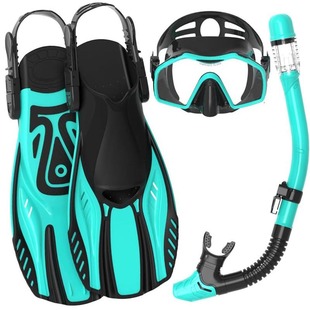 Snorkeling suit Adult Tempered Glass Scuba Goggles Fins Snorkeling Mirror Full Dry Snorkeling Tube Snorkeling Three-Piece Set