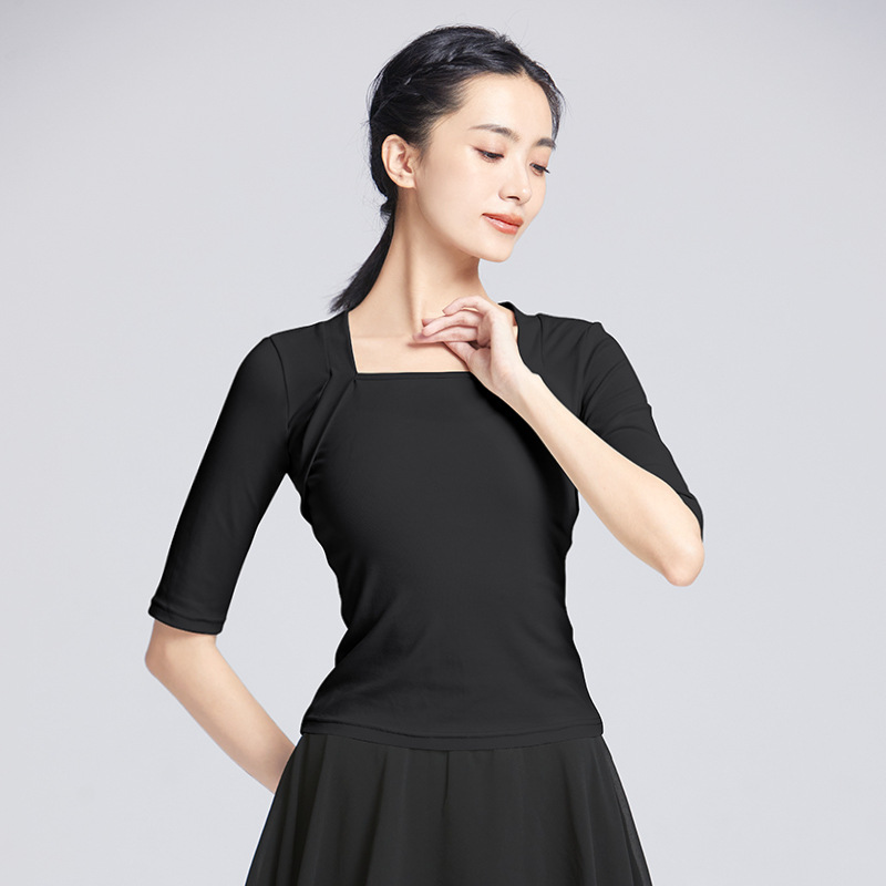 Ropa de ballet ropa de baile clásico de las mujeres adultas ropa de baile ropa de práctica ropa de manga larga examen de arte superior ropa de cuerpo traje