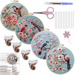 オリジナルクロスボーダーカササギ手刺繍 diy 材料パッケージ素材ヨーロッパ刺繍手作りキット無料手刺繍