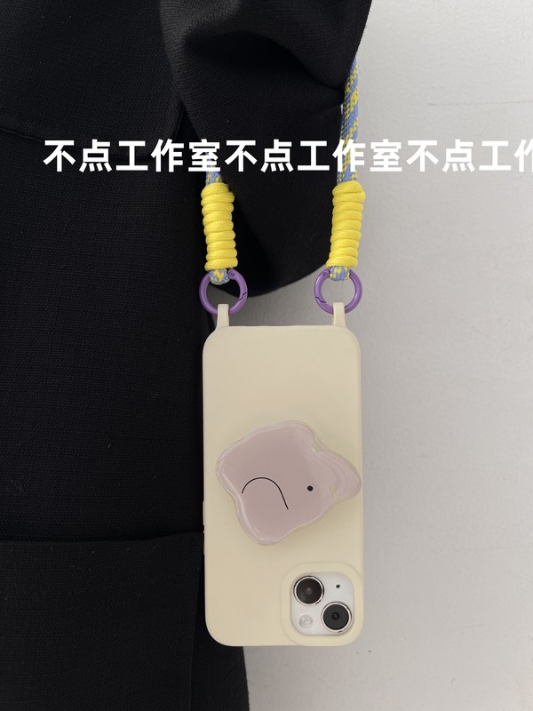 ins 漫画リトルグレー象ホルダー手持ちロープ 13 Apple 15 携帯電話ケース 11 iPhone 12pro クロスボディ 14 ソフト XS|undefined