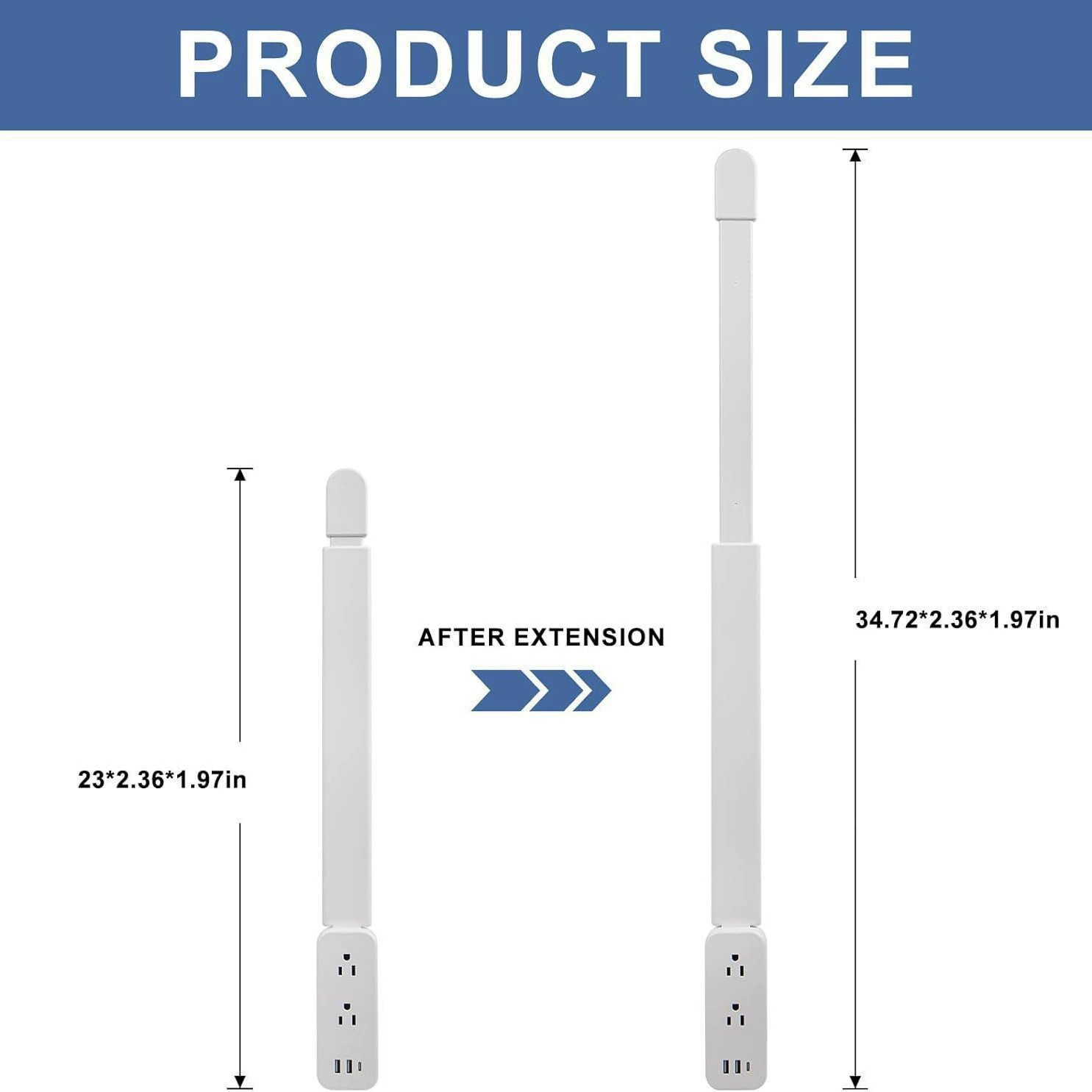Cross-border new product retractable extended power socket, power socket extender can rotate the socket 180°