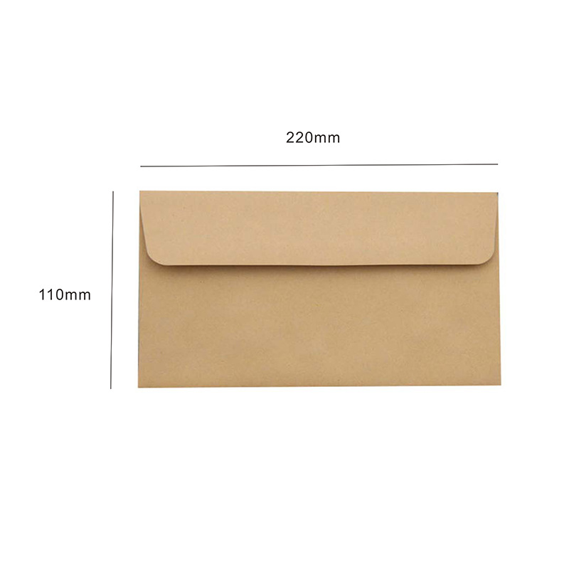 No. 5 tapa plana 22x11cm 100g papel kraft con pegamento de saliva