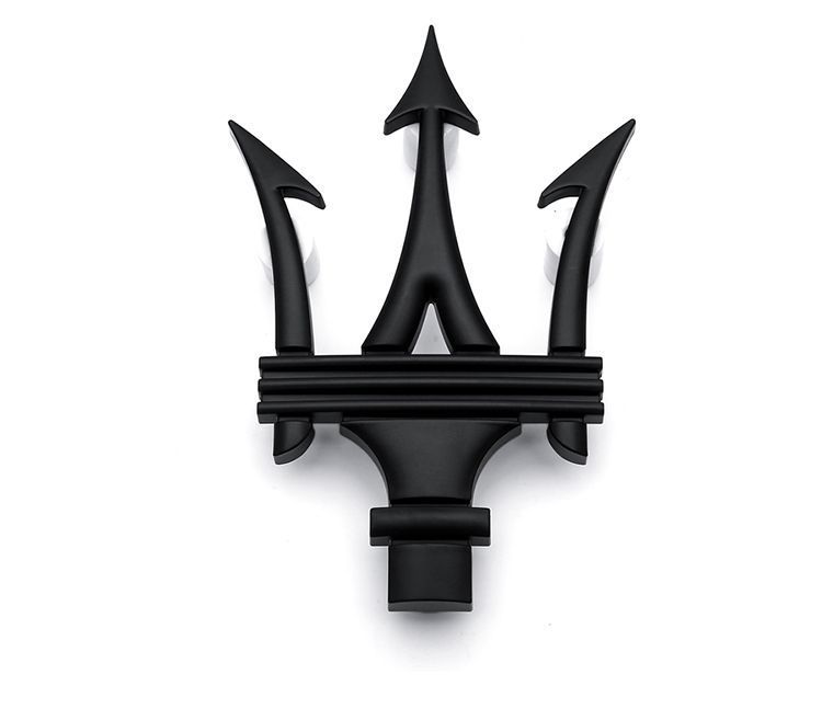 Specially Designed for Maserati Gt Center Grille Emblem, Front Trident Emblem, Front Car Emblem in Bright Silver, Black, Red, and Gold for Modification
