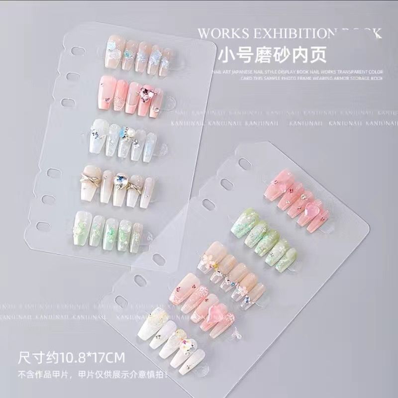 Tablero de Arte de uñas libro de almacenamiento transparente esmerilado tienda pantalla multifuncional acrílico de hojas sueltas tablero portátil desgaste de uñas