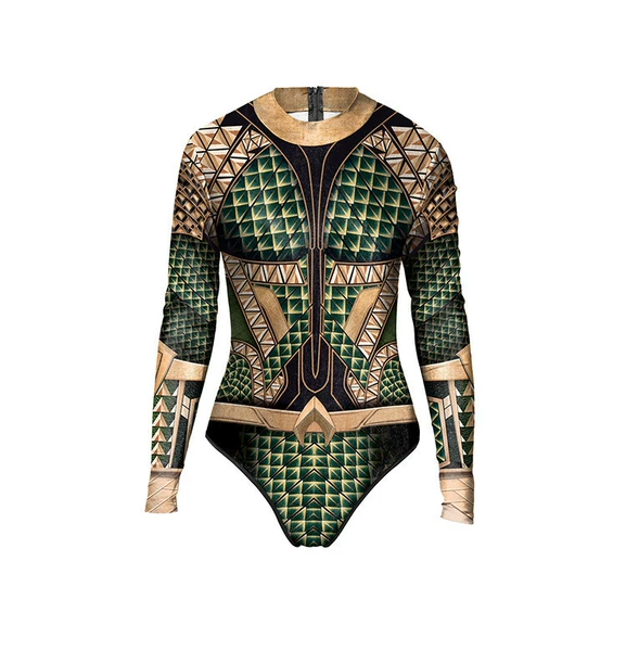 Green long-sleeve, swimwear