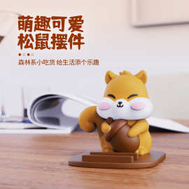 创意新款松鼠桌面手机支架可爱手机架懒人平板支撑架卡通迷你摆件