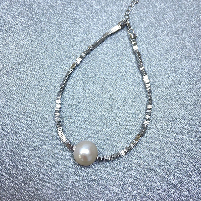 9-10mm 부서진 실버 팔찌