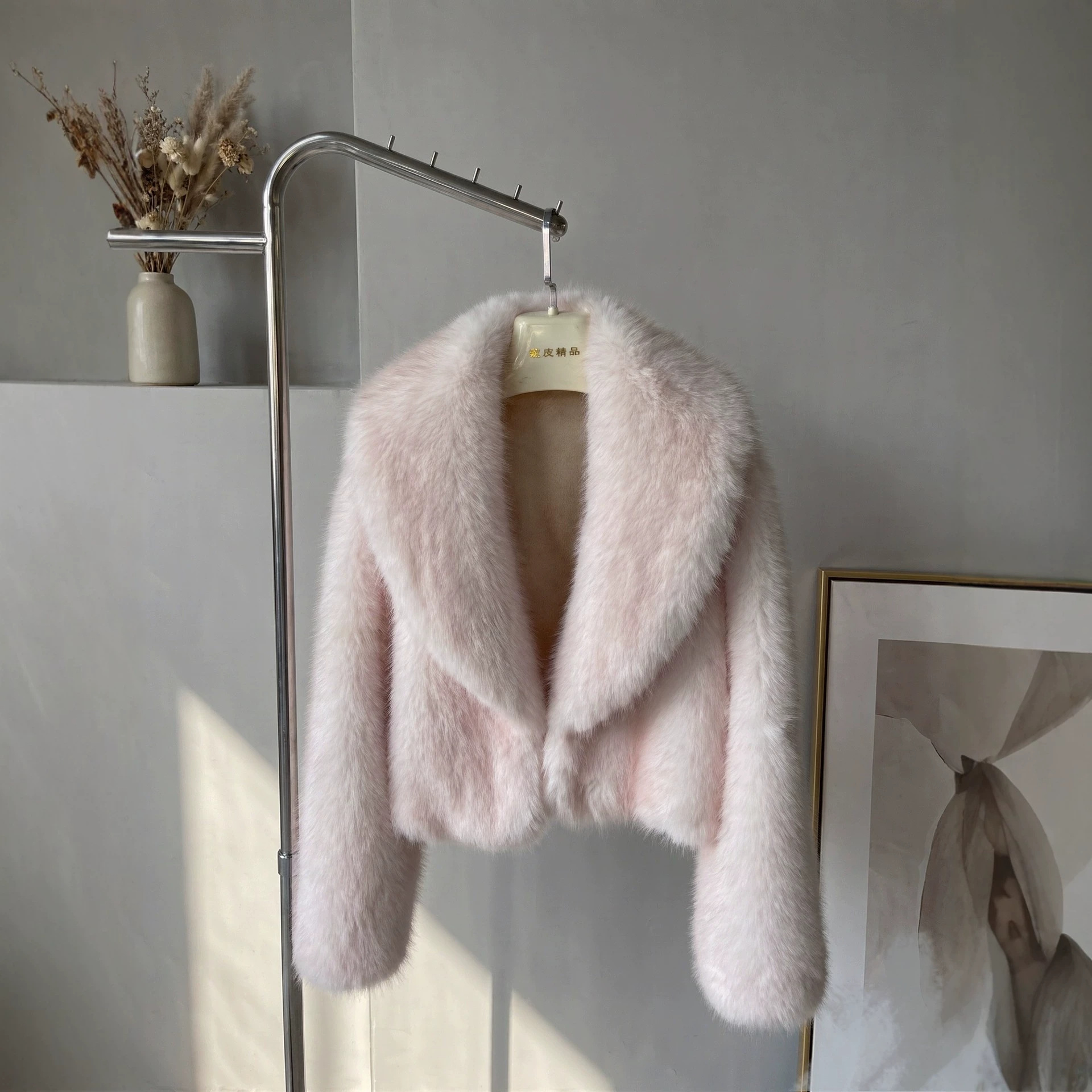 New Year's Battle Robe Faux Fox Fur Coat Women's Winter Short Thick Large Lapel Elegant Fur-lined Coat