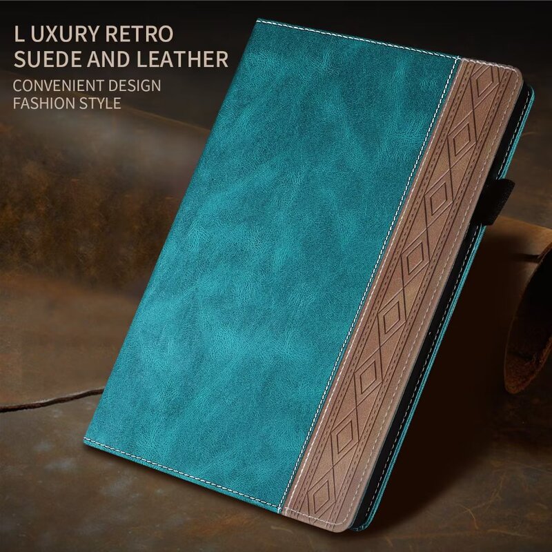 Suitable for small new pad pro flat leather case Lenovo M8 stitching contrast color card anti-drop protective case M10 3 generation