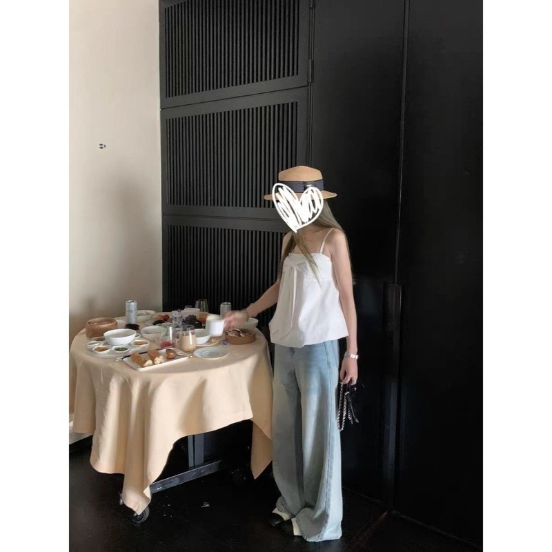 hyii 美奈珍妮 蝴蝶结设计感吊带小衫外穿韩系气质无袖上衣女夏|undefined